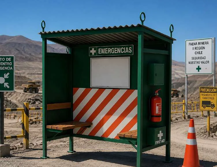 Caseta de emergencia para operación industrial