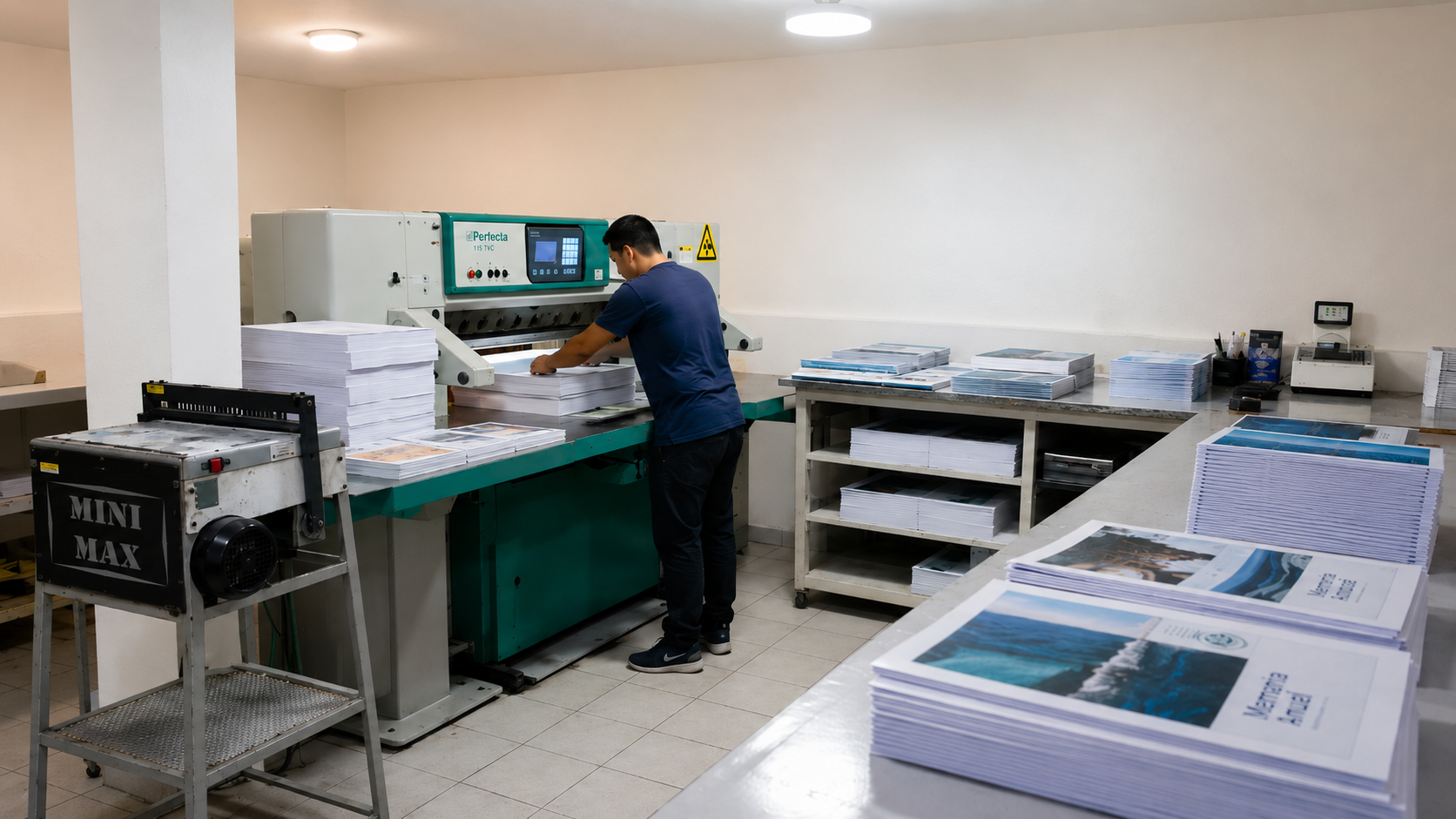 Producción gráfica de gran volumen preparada para entrega